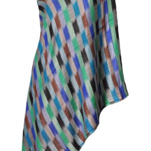 Multicolour Ikat Pattern Wool Silk Stole