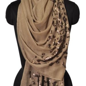 Wool Silk Sequins Abstract Stoles