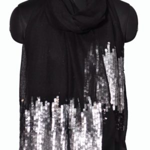 Black Sequins Border Stole