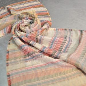 Multicolour Zari Horizontal Stripe Stole